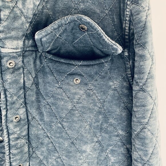 Jane & Delancey Womens Quilted Jacket Chore Coat Barn Plus Size 1X ? Or 2X Blue - Picture 10 of 12